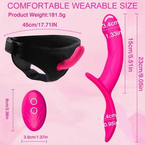 Lolita-LifeStyle-Wearable-double-vibrator-strap-on-remote-pink-3 Strap-on z dvojnim vibratorjem