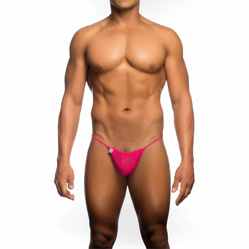 Lolita-Lifestyle-secret-MOB-Eroticwear-mans-Lace-thong-pink-2 MOB Eroticwear moške čipkaste tangice roza