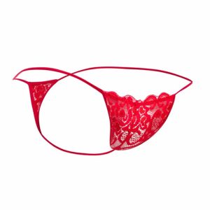 Lolita-Lifestyle-secret-MOB-Eroticwear-mans-Lace-thong-red-3 MOB Eroticwear moške čipkaste tangice rdeče