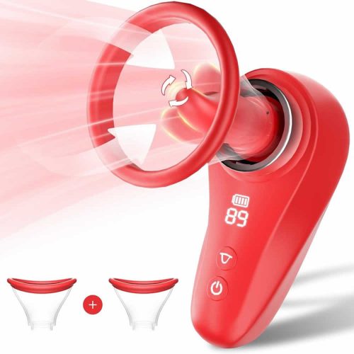 Sesalni vibrator za klitoris z dvema skodelicama