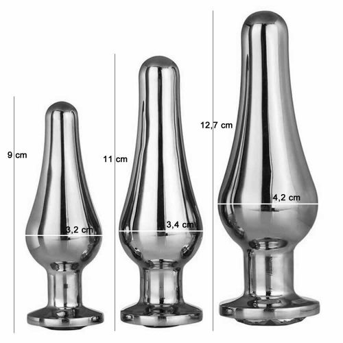 Lolita-LifeStyle-Gemstone-metal-butt-plug-set-tapered-2 Gemstone Anal plug set srebrn