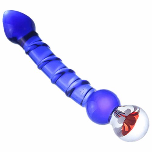 Moder steklen dildo z rožo Magic wand