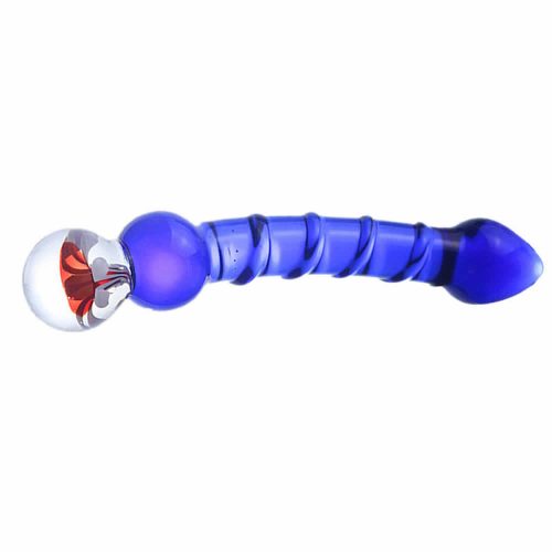 Moder steklen dildo z rožo Magic wand