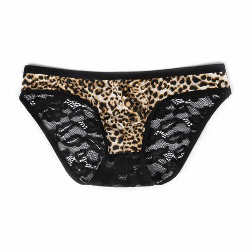 Moške hlačke s čipko leopard