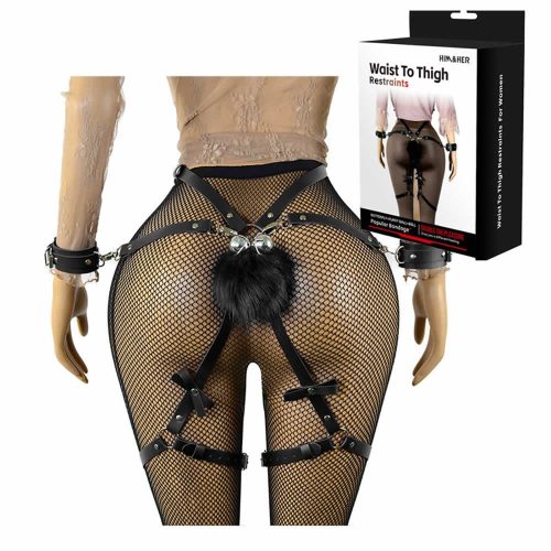 Lolita-LifeStyle-Plush-ball-tail-body-restraints-with-hancuffs-1 Restraint pas z lisicami in zajčjim repkom
