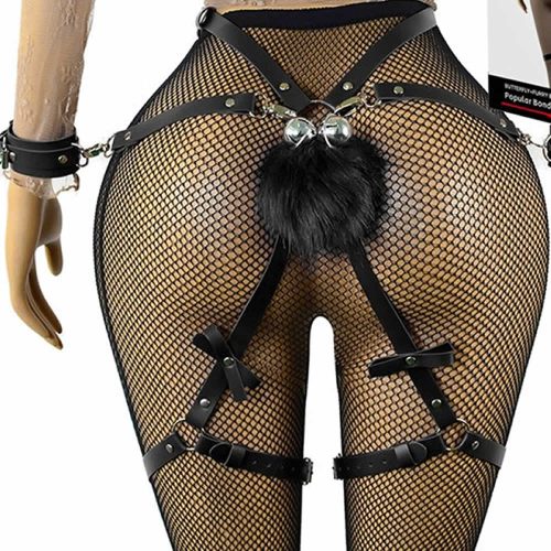 Lolita-LifeStyle-Plush-ball-tail-body-restraints-with-hancuffs-2 Restraint pas z lisicami in zajčjim repkom