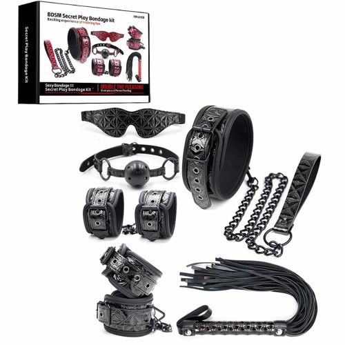 Lolita-LifeStyle-Secret-play-Diamnond-pattern-set-black-2 BDSM set Diamond pattern