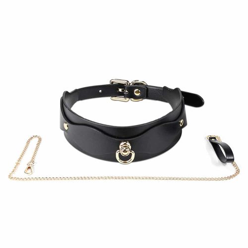 Lolita-LifeStyle-Sexy-leather-bow-tie-collar-with-leash-2 Ovratnica s povodcem Bow Tie