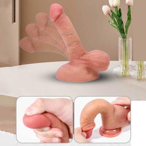 6.3 inčni dildo iz tekočega silikona s široko bazo