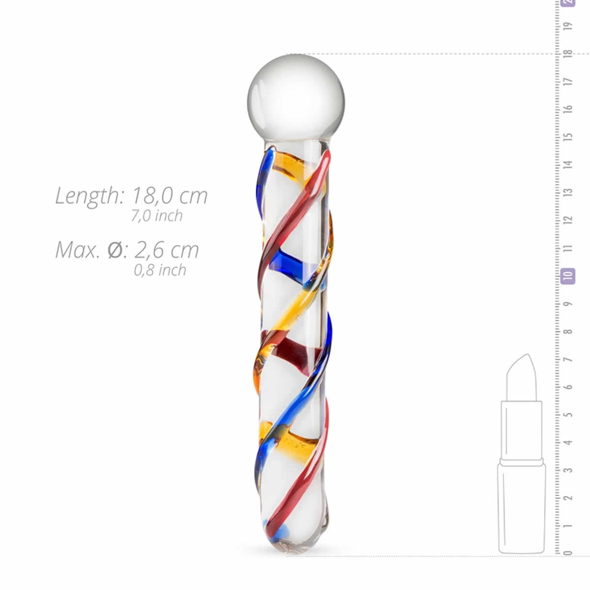 Lolita-Lifestyle-Gildo-Rainbow-Glass-dildo-10-18-cm-2 Steklen dildo No.10 Gildo