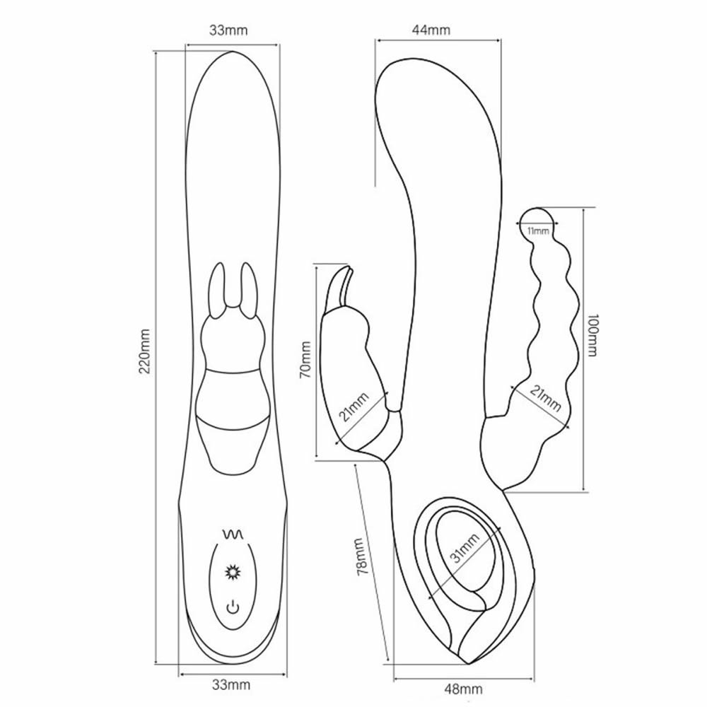 Lolita-Lifestyle-High-frequency-triple-vibrator-pink-4 G-spot in klitoris vibrator z analnimi kroglicami