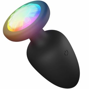 Vibracijski analni čep z LED Ruby