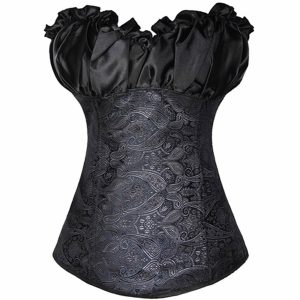 Lolita-Lifestyle-korzet-Royal-embroided-waist-slimming-black-1 Korzet za ozek pas Royal