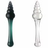 Steklen analni dildo Spinning