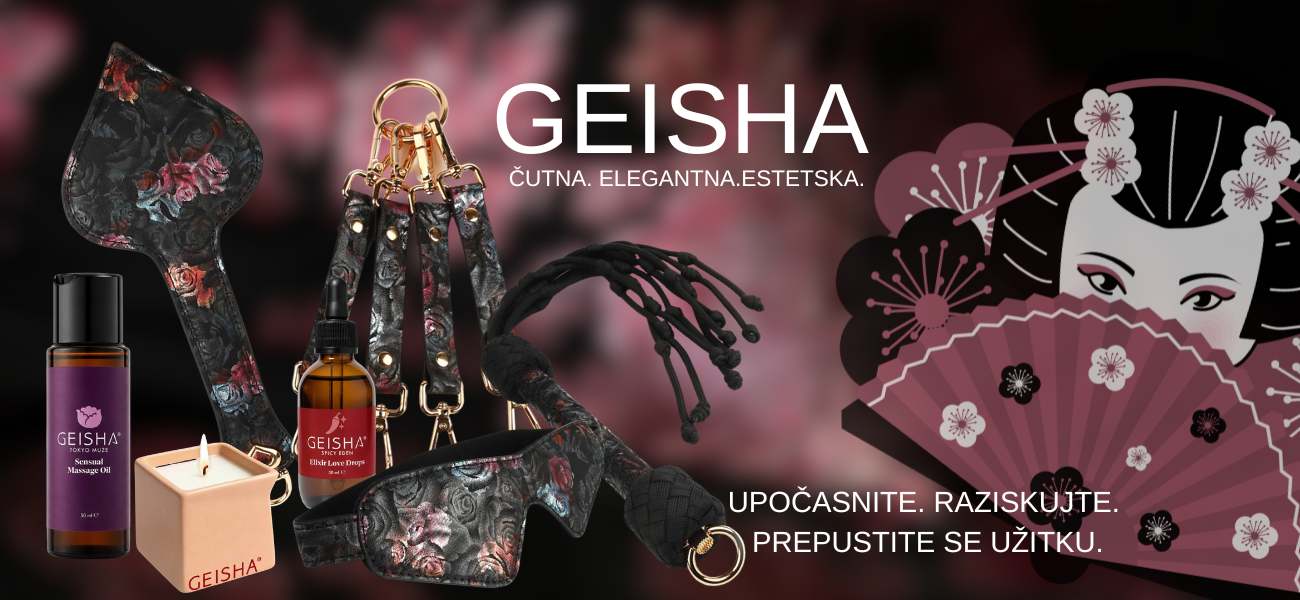 Geisha - BDSM igrače in lubrikanti, masažno olje in masažne sveče